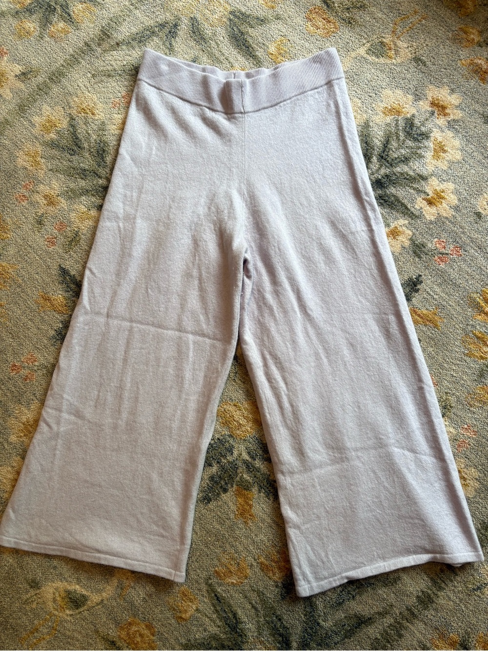 Roucha Brushed Wool Pax Sweater Pants Womens BB Short Wide Leg Lavender